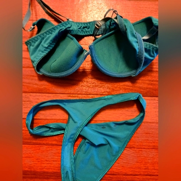 Tourquoise blue bra & panty set Sz 36B - Picture 4 of 4